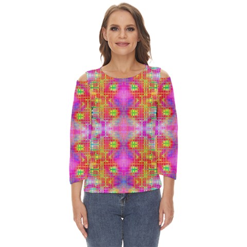 Fractaling Cut Out Wide Sleeve Top by Thespacecampers