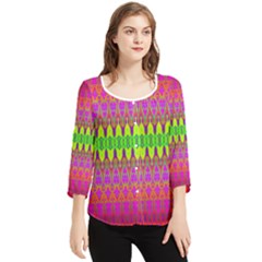 Groovy Godess Chiffon Quarter Sleeve Blouse