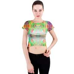 Art In Space Crew Neck Crop Top by Thespacecampers