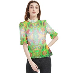 Art In Space Frill Neck Blouse