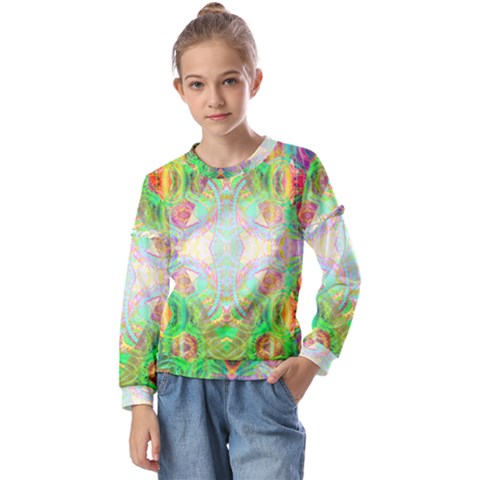 Art In Space Kids  Long Sleeve Tee With Frill  by Thespacecampers