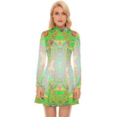 Art In Space Long Sleeve Velour Longline Dress