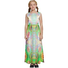 Art In Space Kids  Satin Sleeveless Maxi Dress