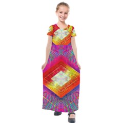 Diamond In The Rough Kids  Short Sleeve Maxi Dress by Thespacecampers