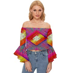 Diamond In The Rough Off Shoulder Flutter Bell Sleeve Top by Thespacecampers