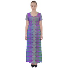 Glitch Machine High Waist Short Sleeve Maxi Dress by Thespacecampers