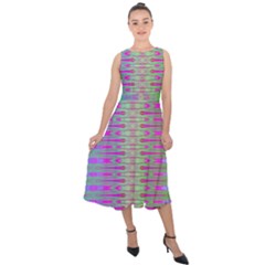 Glitch Machine Midi Tie-back Chiffon Dress by Thespacecampers