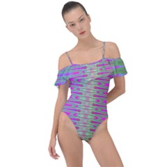 Glitch Machine Frill Detail One Piece Swimsuit by Thespacecampers