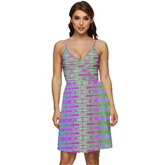 Glitch Machine V-neck Pocket Summer Dress 