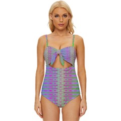 Glitch Machine Knot Front One-piece Swimsuit