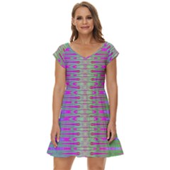 Glitch Machine Short Sleeve Tiered Mini Dress