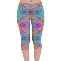 Hippie Dippie Velvet Capri Leggings  by Thespacecampers