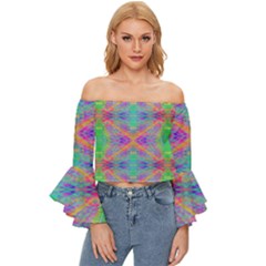 Hippie Dippie Off Shoulder Flutter Bell Sleeve Top