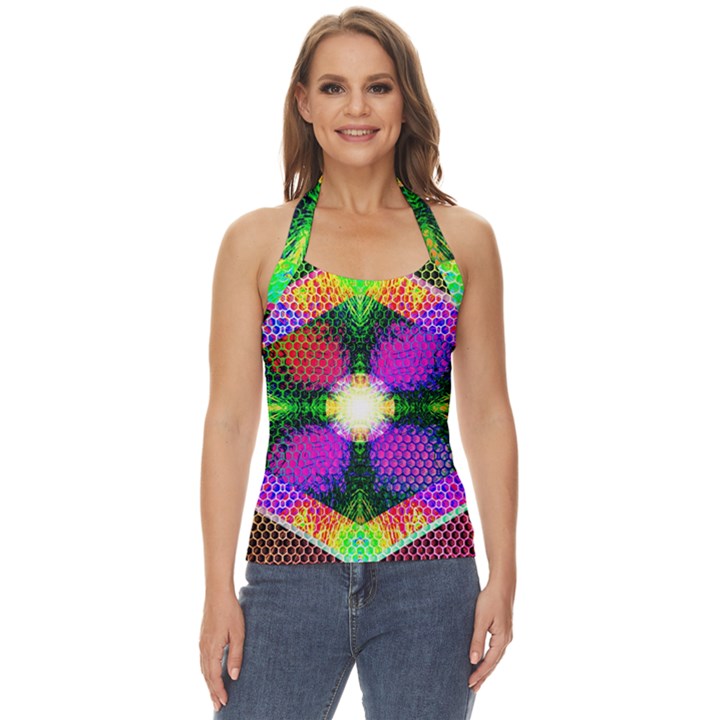 Honeycomb High Basic Halter Top