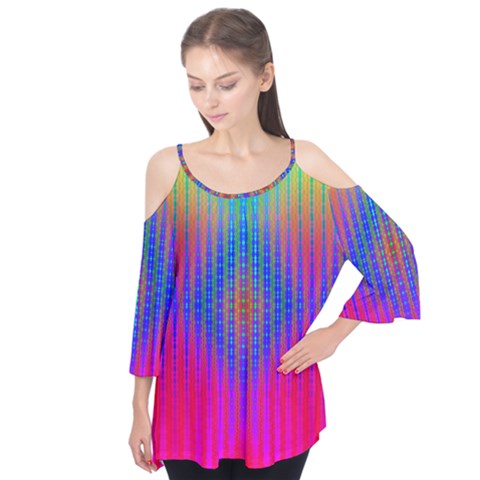 Intoxicating Rainbows Flutter Sleeve Tee  by Thespacecampers