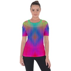 Intoxicating Rainbows Shoulder Cut Out Short Sleeve Top by Thespacecampers