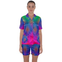 Intoxicating Rainbows Satin Short Sleeve Pajamas Set by Thespacecampers