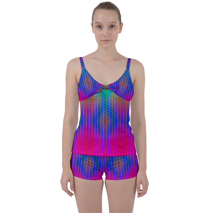 Intoxicating Rainbows Tie Front Two Piece Tankini