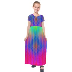 Intoxicating Rainbows Kids  Short Sleeve Maxi Dress by Thespacecampers