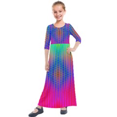 Intoxicating Rainbows Kids  Quarter Sleeve Maxi Dress by Thespacecampers