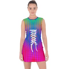 Intoxicating Rainbows Lace Up Front Bodycon Dress by Thespacecampers