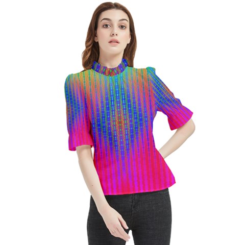 Intoxicating Rainbows Frill Neck Blouse by Thespacecampers