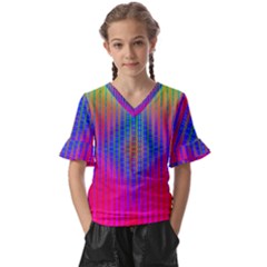 Intoxicating Rainbows Kids  V-neck Horn Sleeve Blouse by Thespacecampers