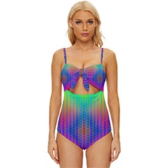 Intoxicating Rainbows Knot Front One-piece Swimsuit