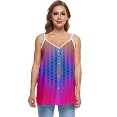 Intoxicating Rainbows Casual Spaghetti Strap Chiffon Top