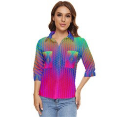 Intoxicating Rainbows Women s Quarter Sleeve Pocket Shirt