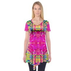 Kaleidoscopic Fun Short Sleeve Tunic  by Thespacecampers