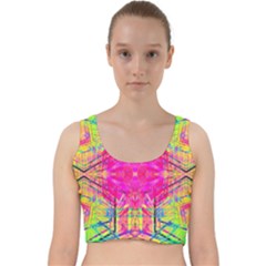 Kaleidoscopic Fun Velvet Racer Back Crop Top by Thespacecampers