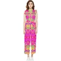 Kaleidoscopic Fun Women s Frill Top Chiffon Jumpsuit View1