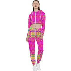 Kaleidoscopic Fun Cropped Zip Up Lounge Set by Thespacecampers