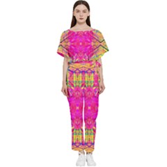 Kaleidoscopic Fun Batwing Lightweight Chiffon Jumpsuit by Thespacecampers