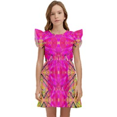 Kaleidoscopic Fun Kids  Winged Sleeve Dress