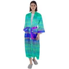 Liquid Lens Maxi Satin Kimono by Thespacecampers