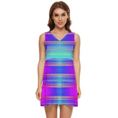 Liquid Lens Tiered Sleeveless Mini Dress