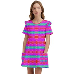 Love Burst Kids  Frilly Sleeves Pocket Dress