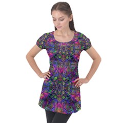 Mind Bender Puff Sleeve Tunic Top