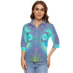 Moonburst Women s Quarter Sleeve Pocket Shirt