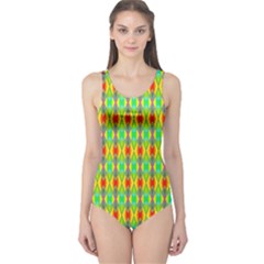 Neon Angles One Piece Swimsuit by Thespacecampers