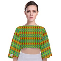 Neon Angles Tie Back Butterfly Sleeve Chiffon Top by Thespacecampers