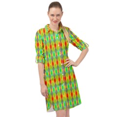 Neon Angles Long Sleeve Mini Shirt Dress by Thespacecampers