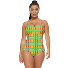 Neon Angles Retro Full Coverage Swimsuit by Thespacecampers