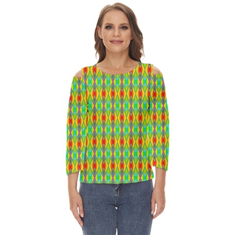 Neon Angles Cut Out Wide Sleeve Top by Thespacecampers