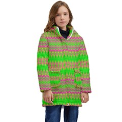 Neon Hopes Kid s Hooded Longline Puffer Jacket by Thespacecampers