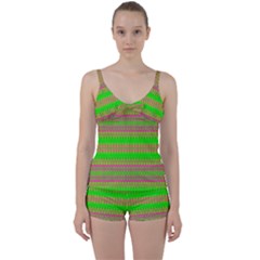 Neon Hopes Tie Front Two Piece Tankini by Thespacecampers