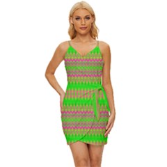 Neon Hopes Wrap Tie Front Dress