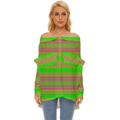 Neon Hopes Off Shoulder Chiffon Pocket Shirt